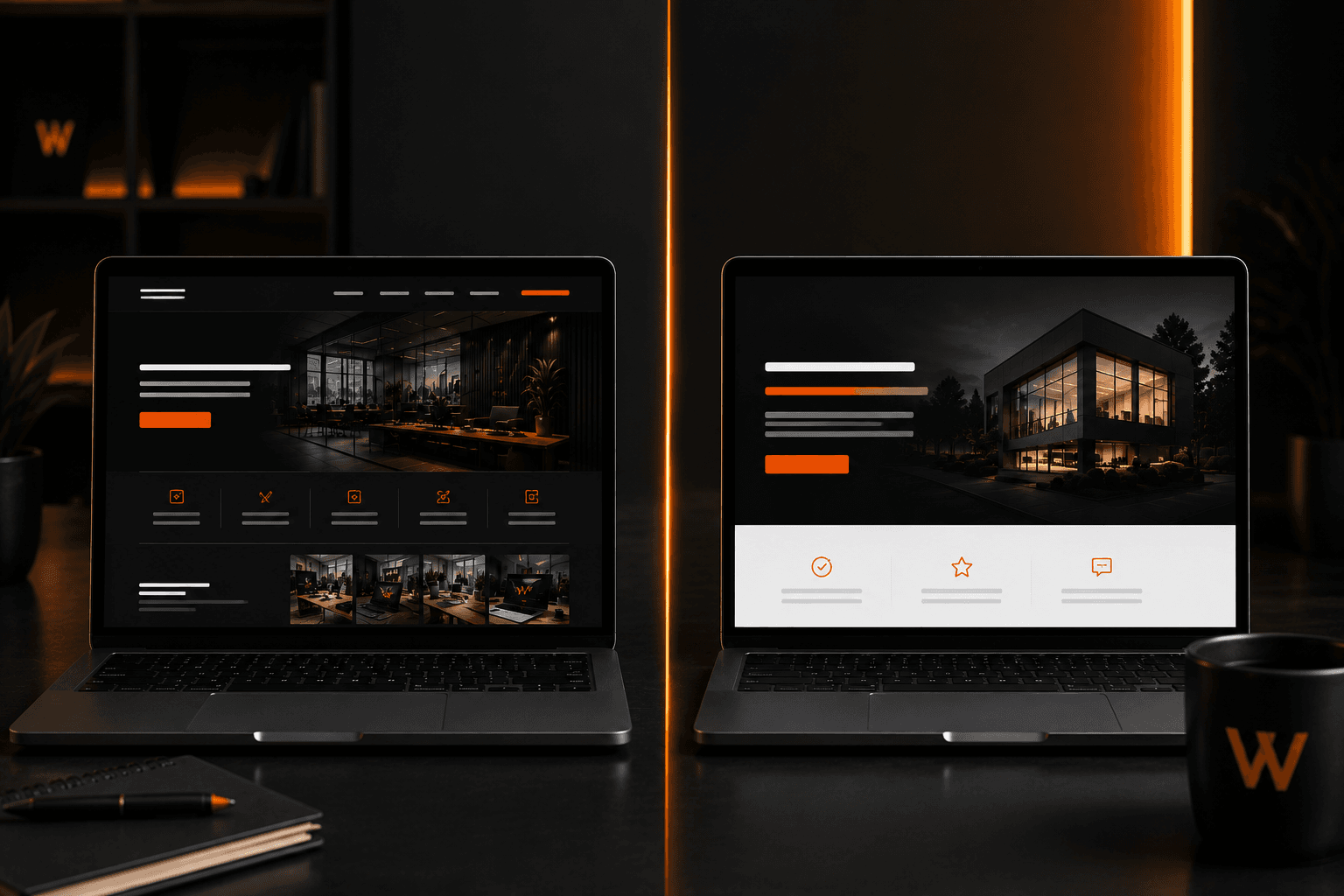 Comparação entre um site institucional com várias seções e uma Landing Page focada em uma única ação.