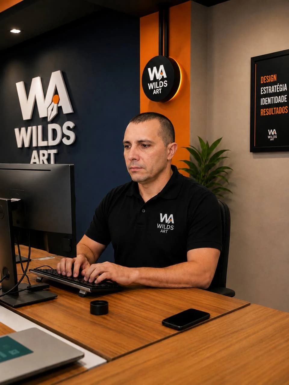 Wilds trabalhando em um projeto da Wilds ART